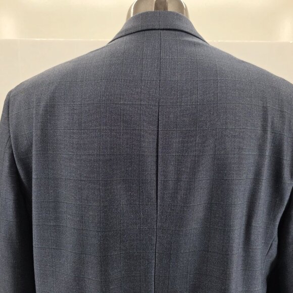 RALPH LAUREN Mens 50 Long Silk Wool Sport Coat Jacket Blazer Blue Plaid - Picture 4 of 12